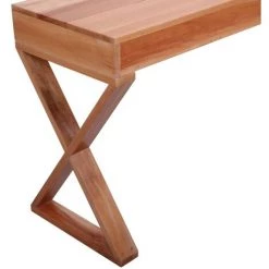 PESCE Bureau D'ordinateur Naturel 132x47x77 Cm Bois D'acajou Massif -France Bureau Soldes 2022 64872047 5