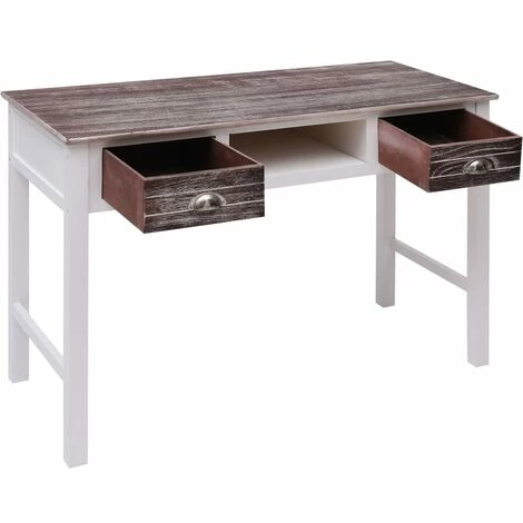 PESCE Bureau Marron 110 X 45 X 76 Cm Bois 4 PESCE Bureau Marron 110 X 45 X 76 Cm Bois – Image 2