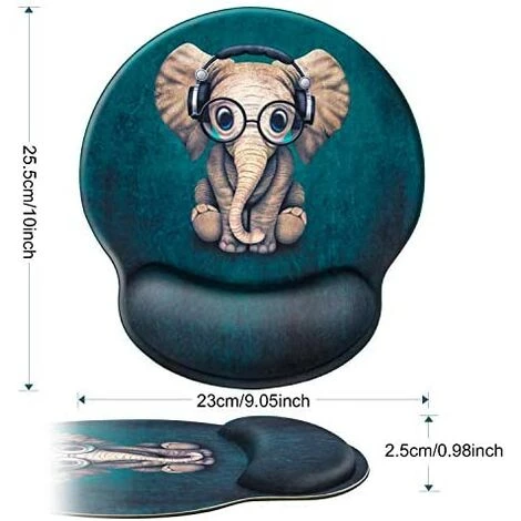PERLE RARE Tapis De Souris Ergonomique Avec Repose-Poignet En Gel - Soulage La Douleur-Motif Mignon Vert - Avec écouteurs-Base En Caoutchouc Antidérapant-Convient Pour Ordinateur,Bureau,Maison 4 PERLE RARE Tapis De Souris Ergonomique Avec Repose-Poignet En Gel - Soulage La Douleur-Motif Mignon Vert - Avec écouteurs-Base En Caoutchouc Antidérapant-Convient Pour Ordinateur,Bureau,Maison – Image 2