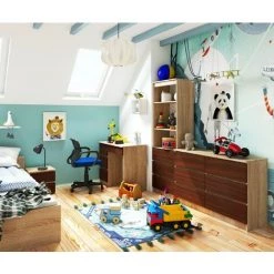 AKORD Bureau Informatique Gauche A-7 Chêne Sonoma 90 Cm Bureau D' Ordinateur (4) Tiroirs Couleur Wengé Mat - 90x50x77 Cm -France Bureau Soldes 2022 65262132 5