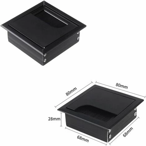 Oeillets De Bureau Accessoires De Bureau à Oeillets Rectangulaires 2 Pièces 80 Mm X 80 Mm En Alliage D'Aluminium Avec Joint Brosse Sortie De Câble De Bureau Pour Bureau Et Bureau à Domicile. S'arêern 4 Oeillets De Bureau Accessoires De Bureau à Oeillets Rectangulaires 2 Pièces 80 Mm X 80 Mm En Alliage D'Aluminium Avec Joint Brosse Sortie De Câble De Bureau Pour Bureau Et Bureau à Domicile. S'arêern – Image 2