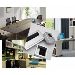 Oeillet Rectangulaire Bureau Oeillet Aluminium Anodisé Oeillet D'Ordinateur De Bureau 2 Pièces 80*80mm + 1 Pièces 80*160mm S'arêern -France Bureau Soldes 2022 65359260 5
