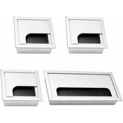 Passe-câble Passe-fils En Aluminium Passe-fils De Bureau Passe-câbles Rectangulaire Pour Intégration Dans Un Bureau D'ordinateur, 3 Pièces 80 * 80mm + 1 Pièces 80 * 160mm S'arêern -France Bureau Soldes 2022 65359294 4