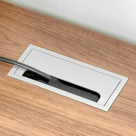 Passe-Câble Pour Bureau Rectangulaire 80x 275mm Passe-Câble Presse-étoupe Pour Table De Bureau Meubles De Maison CABLE Aluminium Argent Anodisé Carré 2 Pièces S'arêern 5 Passe-Câble Pour Bureau Rectangulaire 80x 275mm Passe-Câble Presse-étoupe Pour Table De Bureau Meubles De Maison CABLE Aluminium Argent Anodisé Carré 2 Pièces S'arêern – Image 3