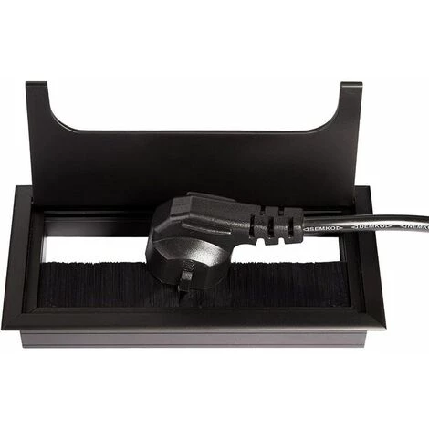 Passe-Câble Pour Bureau Rectangulaire 80x 275mm Passe-Câble Presse-étoupe Pour Table De Bureau Meubles De Maison CABLE Aluminium Noir Anodisé Carré 2 Pièces S'arêern 5 Passe-Câble Pour Bureau Rectangulaire 80x 275mm Passe-Câble Presse-étoupe Pour Table De Bureau Meubles De Maison CABLE Aluminium Noir Anodisé Carré 2 Pièces S'arêern – Image 3