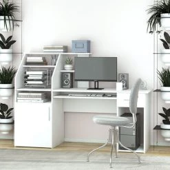 Table D'ordinateur „Edwin" Blanc Vicco -France Bureau Soldes 2022 65633935 4