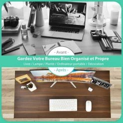 COSTWAY Bureau Informatique Droit - Structure En Métal -100 X 50 X 75 Cm - Café -France Bureau Soldes 2022 65695394 3