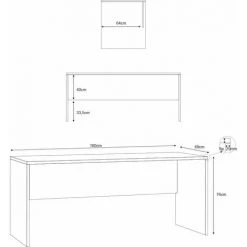 SARMOG Bureau De Studio De Travail Intelligent Au Design Moderne Simply 180 | Couleur: Blanc -France Bureau Soldes 2022 65877908 4