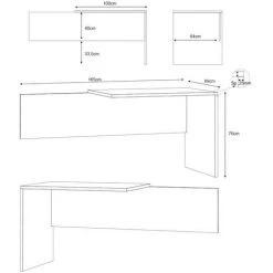SARMOG Étendre Le Haut Du Côté Droit Du Bureau Au Design Moderne Simply DX | Couleur: Blanc -France Bureau Soldes 2022 65878194 4