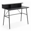 OVIALA Bureau Style Contemporain En Bois Vernis Noir - Noir -France Bureau Soldes 2022 65916715 1