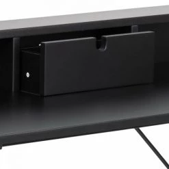 OVIALA Bureau Style Contemporain En Bois Vernis Noir - Noir -France Bureau Soldes 2022 65916715 4