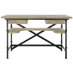 BRICOMARTEAU Bureau DKD Home Decor Métal Bois (130 X 70 X 78 Cm) -France Bureau Soldes 2022 65933977 4