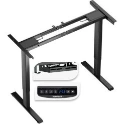 GOPLUS Bureau Assis Debout ?lectrique, 109 X 45 X 70-120 CM, Charge 100 KG, Cadre De Bureau Réglable En Hauteur Et Largeur, Pied De Bureau Table Escamotable (Gris)