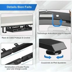 GOPLUS Bureau Assis Debout ?lectrique, 109 X 45 X 70-120 CM, Charge 100 KG, Cadre De Bureau Réglable En Hauteur Et Largeur, Pied De Bureau Table Escamotable (Gris) 10 GOPLUS Bureau Assis Debout ?lectrique, 109 X 45 X 70-120 CM, Charge 100 KG, Cadre De Bureau Réglable En Hauteur Et Largeur, Pied De Bureau Table Escamotable (Gris) -France Bureau Soldes 2022 66262709 4