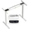 GOPLUS Bureau Assis Debout ?lectrique, 109 X 45 X 70-120 CM, Charge 100 KG, Cadre De Bureau Réglable En Hauteur Et Largeur, Pied De Bureau Table Escamotable (Blanc) -France Bureau Soldes 2022 66262712 1