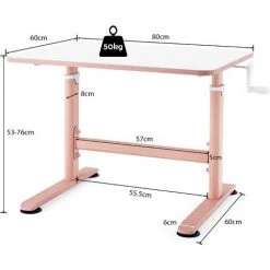 GOPLUS Bureau D’?tude Réglable En Hauteur Pour Enfants, Table à Dessin Avec Grand Surface De 80X60 CM, Table De Travail Avec Tapis Antidérapants Et Coins Arrondis, Pour Gar?ons Et Filles (Rose) -France Bureau Soldes 2022 66262717 5