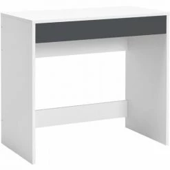 AUTRES Bureau Droit COMPO 1 Tiroir - Blanc Et Gris - L 80 X P 45 X H 74,6 Cm