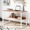 MODERNLUXE Bureau Informatique Contemporain Table D'ordinateur Avec étagère 120x60x73 Cm, Chêne