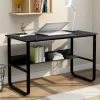 MODERNLUXE Bureau Informatique Contemporain Table D'ordinateur Avec étagère 120x60x73 Cm, Noir