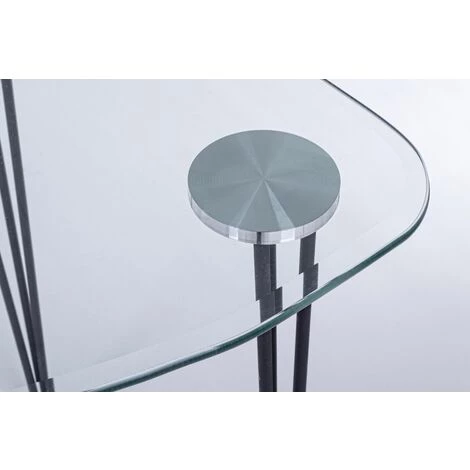 LES TENDANCES Bureau Verre Trempé Et Pieds En Acier Noir Randy L 120 Cm 7 LES TENDANCES Bureau Verre Trempé Et Pieds En Acier Noir Randy L 120 Cm – Image 5