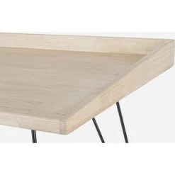 LES TENDANCES Bureau Bois De Caoutchouc Et Pieds Acier Noir Didi L 142 Cm -France Bureau Soldes 2022 66753516 4