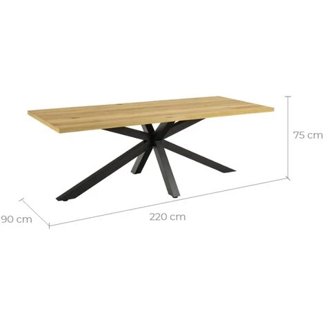 RENDEZ VOUS DéCO Table Rectangulaire Canopus 220 Cm En Bois Clair - Marron Clair 4 RENDEZ VOUS DéCO Table Rectangulaire Canopus 220 Cm En Bois Clair - Marron Clair – Image 2