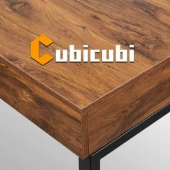 CUBICUBI Bureau Table Informatique - 100*50*75cm Bureau Stable Barre Triangle Avec 2 Tiroirs Rangements, Pied Réglable Bureau Gaming Gamer Pour Travailler, Etudier, Jouer, Chambre, Domicile Marron -France Bureau Soldes 2022 66827066 4