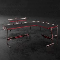 DESINO Bureau Gamer Gaming Informatique - 150*120 Bureau D'angle PC En Forme L Avec Support D'écran, Crochet Pour Casque, Coin Bureau D'Ordinateur Pour Jouer, Travail, Chambre, Sallon, Domicile, Noir -France Bureau Soldes 2022 66827074 5