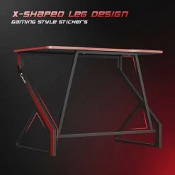 CUBICUBI Bureau Gamer Gaming Informatique - 100*60*75 Cm Esport Ergonomic Bureau Table Surface Fibre De Carbone, Stable Z Cadre, Crochet Casque Pour Jouer Etudier Travailler, Chambre Domicile Grand -France Bureau Soldes 2022 66827083 4