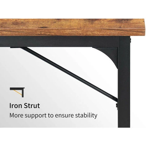 CUBIKER Bureau Gaming Informatique - 120*60*75 Cm Bureau Gamer Stable Barre Triangle Avec 2 Tiroirs, 1 Etagère Rangement Pour Travailler, Etudier, Jouer, Chambre, Domicile Style Industriel Marron Noir 6 CUBIKER Bureau Gaming Informatique - 120*60*75 Cm Bureau Gamer Stable Barre Triangle Avec 2 Tiroirs, 1 Etagère Rangement Pour Travailler, Etudier, Jouer, Chambre, Domicile Style Industriel Marron Noir – Image 4