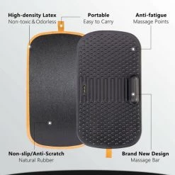 FEZIBO Bureau Assis Debout Anti-Fatigue Bois Planche D'équilibre Stable Durable, Balance Board Design Ergonomique Tapis De Sol Confortable Coussin D'équilibre Pour Exercice, Gym, Sport (Grand, Noir) -France Bureau Soldes 2022 66827093 4