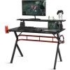 GOPLUS Bureau Gaming, Table De Travail Informatique Pour Gamer Avec Tablette Surélevée En MDF Et Métal, Structure En Y, Surface En Fibre De Carbone, Charge 60KG, 120 X 64,5 X 97CM Noir 2 GOPLUS Bureau Gaming, Table De Travail Informatique Pour Gamer Avec Tablette Surélevée En MDF Et Métal, Structure En Y, Surface En Fibre De Carbone, Charge 60KG, 120 X 64,5 X 97CM Noir -France Bureau Soldes 2022 66861442 1