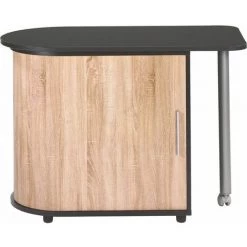LES TENDANCES Bureau Avec Plateau Pivotant Et Rangement Noir Et Bois Clair Kool 105 Cm