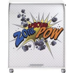 LES TENDANCES Bureau Informatique Blanc à Rideau Imprimé Zonk Pow Must 80 Cm