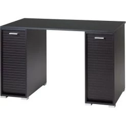 LES TENDANCES Bureau Droit Avec 2 Caissons Bois Noir Scoot 120 Cm -France Bureau Soldes 2022 66880542 3