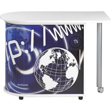 LES TENDANCES Bureau Avec Plateau Pivotant Et Rangement Blanc Imprimé Http Kool 105 Cm 3 LES TENDANCES Bureau Avec Plateau Pivotant Et Rangement Blanc Imprimé Http Kool 105 Cm