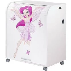 LES TENDANCES Bureau Informatique Blanc à Rideau Imprimé Fée Must 80 Cm