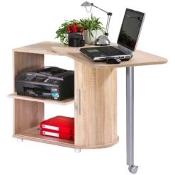 LES TENDANCES Bureau Avec Plateau Pivotant Et Rangement Bois Clair Kool 105 Cm