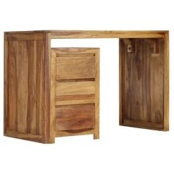 LES TENDANCES Bureau 3 Tiroirs Sesham Massif Clair Sytranel -France Bureau Soldes 2022 66880780 3