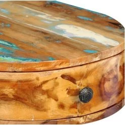 LES TENDANCES Bureau 1 Tiroir 1 Niche Bois Massif Recyclé Et Métal Noir Boust -France Bureau Soldes 2022 66880804 5