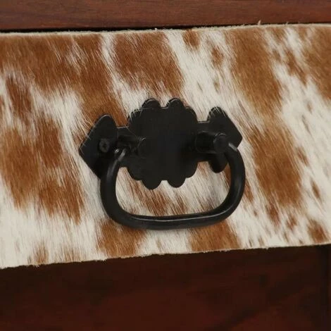 LES TENDANCES Bureau 4 Tiroirs Sesham Massif Laqué Et Cuir Métal Noir Elane 6 LES TENDANCES Bureau 4 Tiroirs Sesham Massif Laqué Et Cuir Métal Noir Elane – Image 4