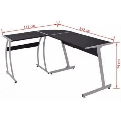 LES TENDANCES Bureau D'angle Bois Noir Et Métal Saryel -France Bureau Soldes 2022 66880944 5