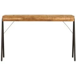 LES TENDANCES Bureau Manguier Massif Clair Et Pieds Métal Noir Illico -France Bureau Soldes 2022 66881100 2