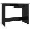 LES TENDANCES Bureau 1 Tiroir Bois Noir Brillant Athena -France Bureau Soldes 2022 66881286 1