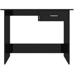 LES TENDANCES Bureau 1 Tiroir Bois Noir Brillant Athena -France Bureau Soldes 2022 66881286 4