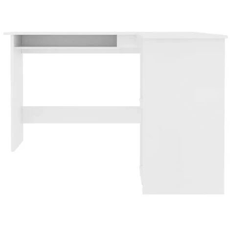 LES TENDANCES Bureau D'angle 1 Tiroir 2 étagères Bois Blanc Jayden 6 LES TENDANCES Bureau D'angle 1 Tiroir 2 étagères Bois Blanc Jayden – Image 4