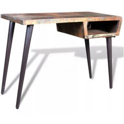 LES TENDANCES Bureau Bois Massif Recyclé Et Métal Noir Cloust