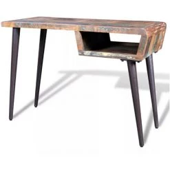 LES TENDANCES Bureau Bois Massif Recyclé Et Métal Noir Cloust -France Bureau Soldes 2022 66881492 3