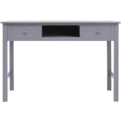 LES TENDANCES Bureau 2 Tiroirs Paulownia Et Peuplier Gris Maho -France Bureau Soldes 2022 66881663 3