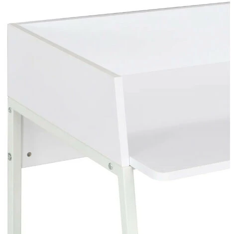 LES TENDANCES Bureau Bois Et Métal Blanc Papyrus 7 LES TENDANCES Bureau Bois Et Métal Blanc Papyrus – Image 5